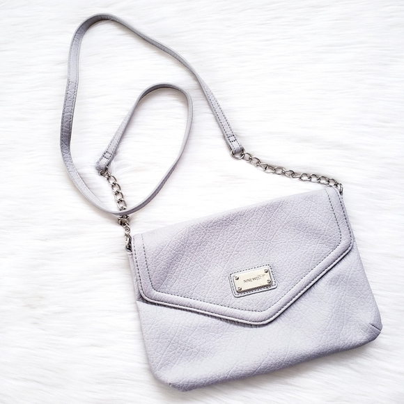 Nine West Handbags - Nine West Grey & Silver Chain Crossbody